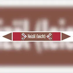 Rohrleitungskennzeichen Heizöl (leicht) - 187x26 mm Folie selbstklebend