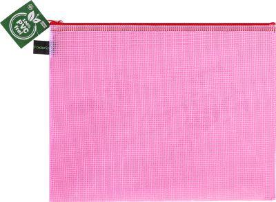 Reißverschlussbeutel FolderSys, A4, Stärke 0,20 mm, B 357 x H 272 mm, PVC-freie Folie, rot-transparent