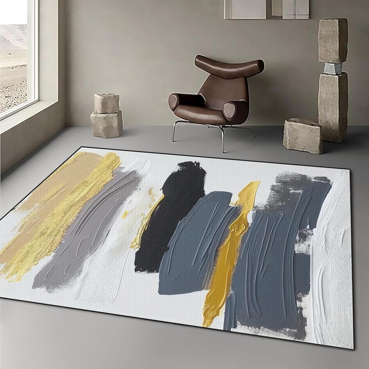 Loper Vloerkleed Gangloper - Creme - Abstract - 40 x 430 cm