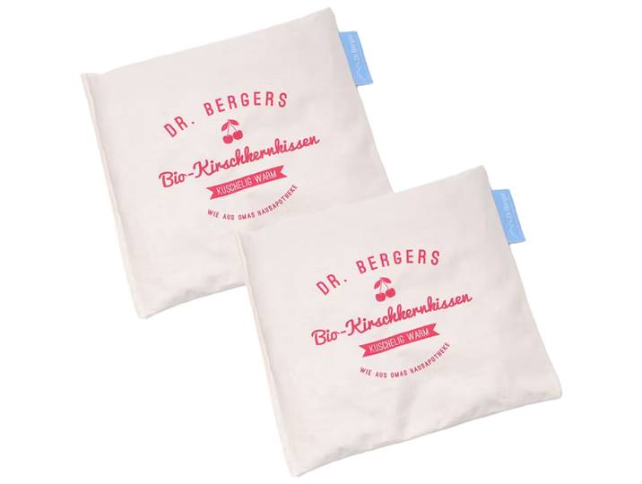 2er-Set Bio-Kirschkernkissen, 25 x 25 cm