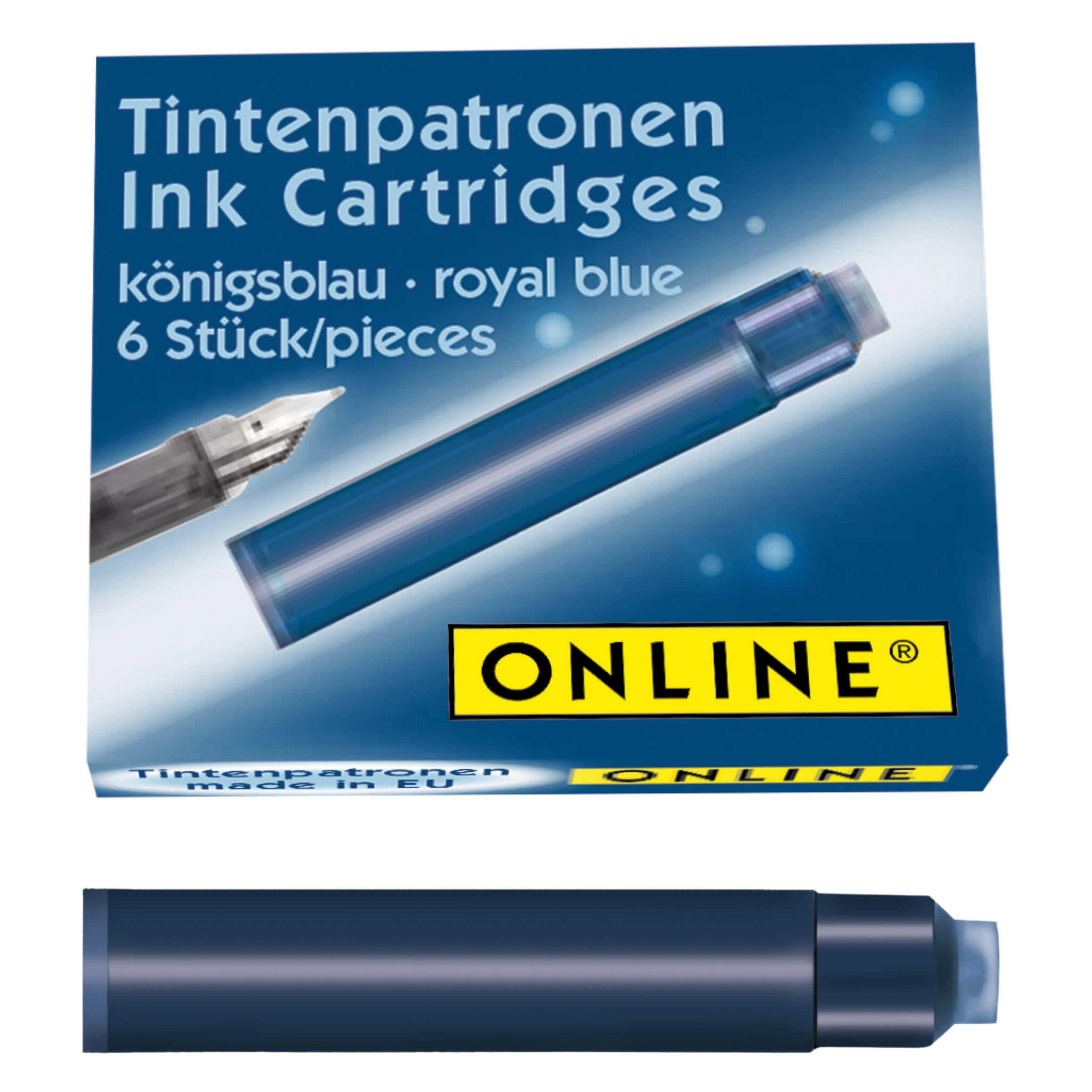 Online 17113/12 Tintenpatronen für Füller königsblau 6 St. (Blau, 6 Stk.) (17113/12)