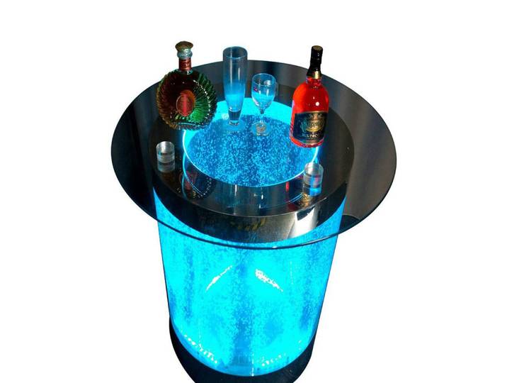 JVmoebel Bartisch Led Bar Tisch Wasser Wand Bar Theke Regal Möbel Beleuchtete Couchtisch, Made in Europa