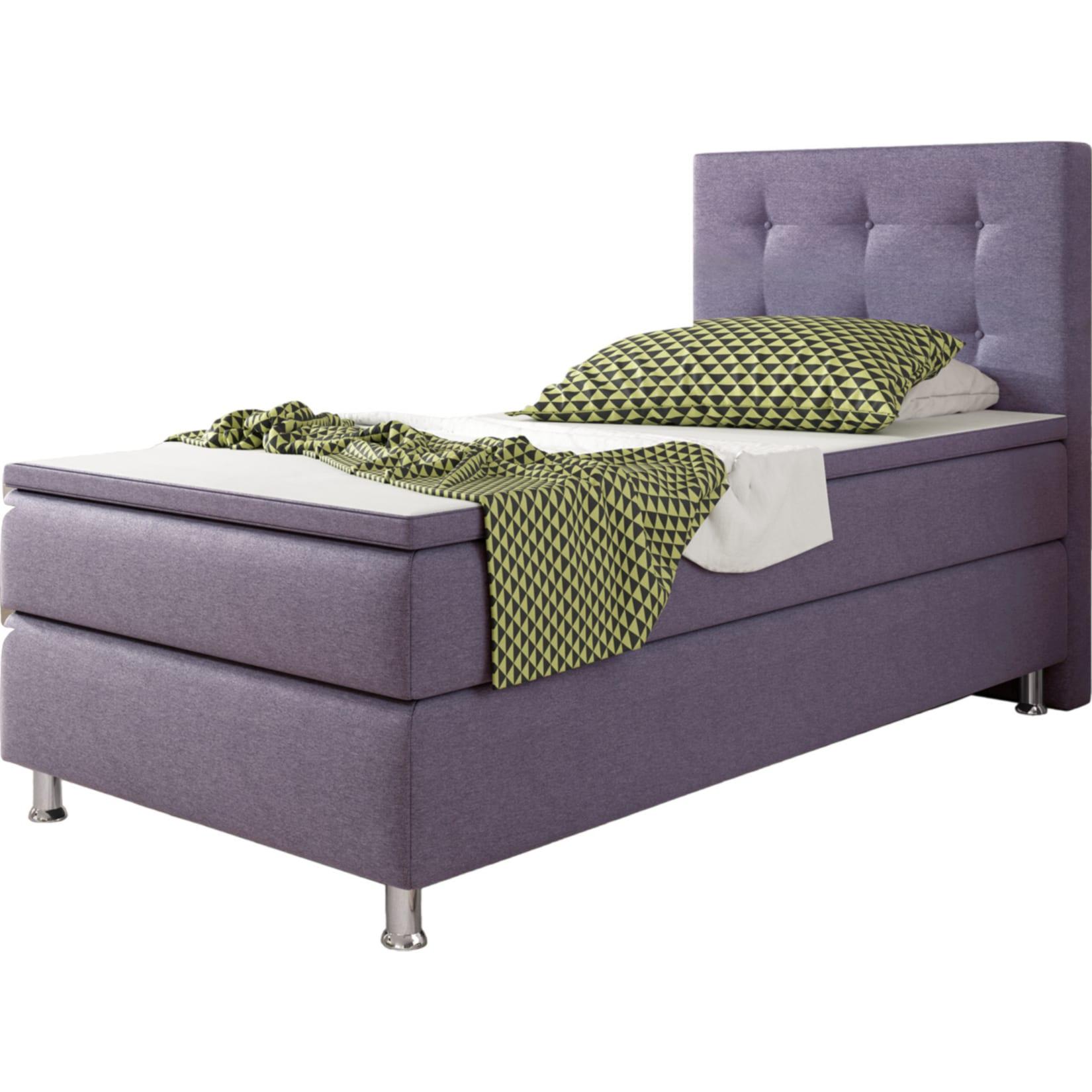 Inter Trading Boxspringbett Köln 90 x 200 cm, lila