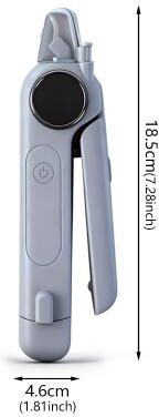 Happy Pet Pantry Pet Nail Clipper With Light & Electric Grinder For Dogs And Cats gray