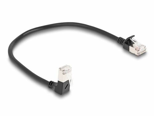 Delock 80303 RJ45 Patchkabel CAT 6a S/FTP 0.25m Schwarz 1St.