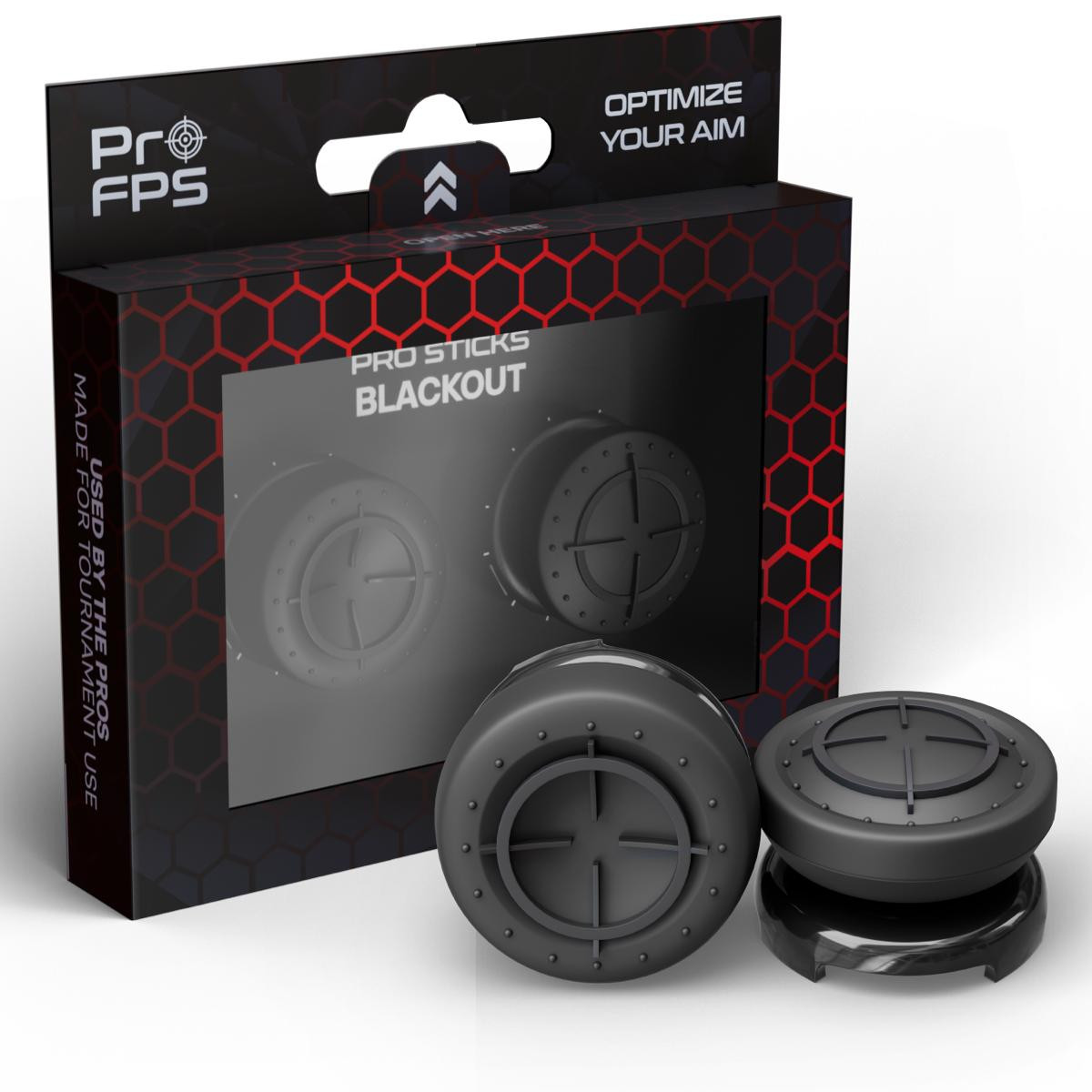 ProFPS Thumbstick-opzetstukken Blackout concave set voor PS5 en PS4 controllers