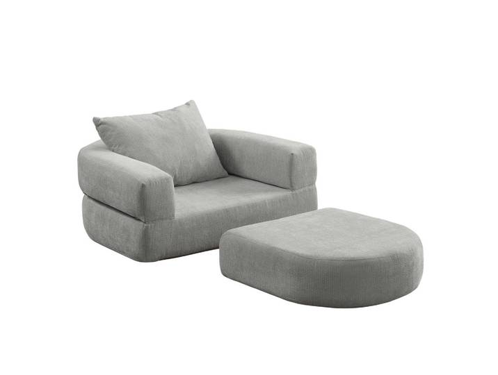 Urban Meuble Schlafsessel in Chenille-Optik, Grau, 101x41x90 cm, Wohnzimmer, Sofas & Couches, Schlafsofas, Schlafsessel