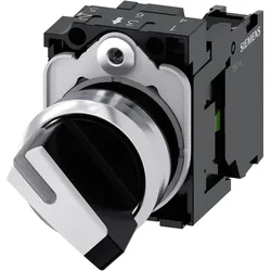 Siemens Selector switch, 22mm, black, white, Schalter + Taster, Schwarz, Weiss