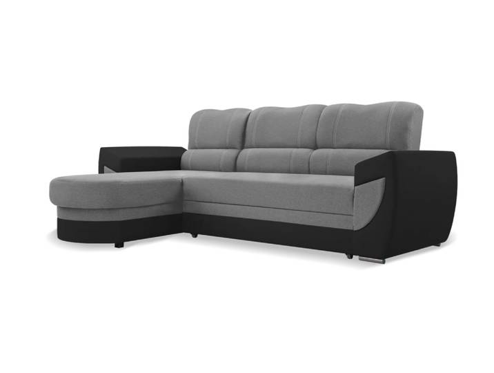 Ecksofa TRENDI Links Grau/schwarz (Bahama 34 + Soft 11)