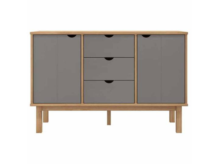 Gris Buffet & bahut contemporain，Buffet OTTA Marron et gris 113 5x43x73 cm Bois massif pin FR&71
