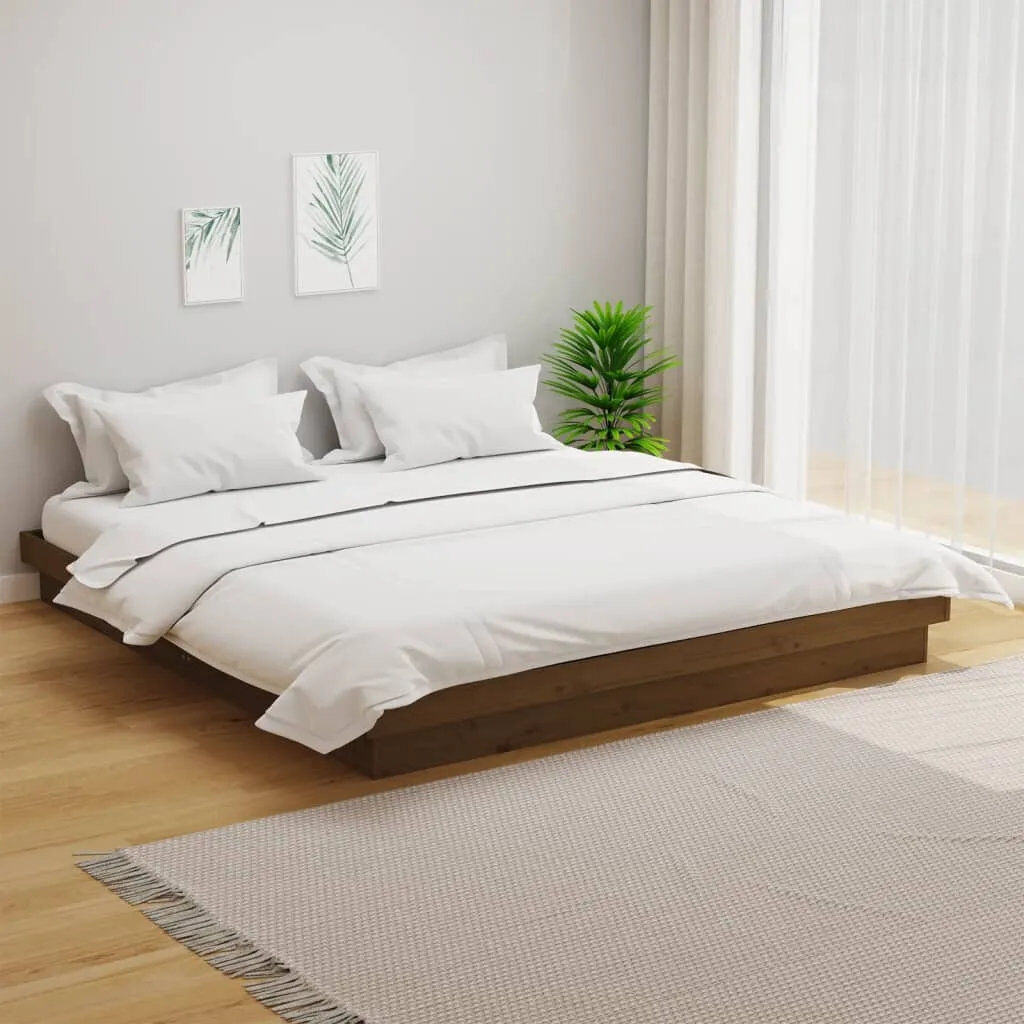 17 Stories Jaquita Solid pinewood Bed Brown Super King (6')