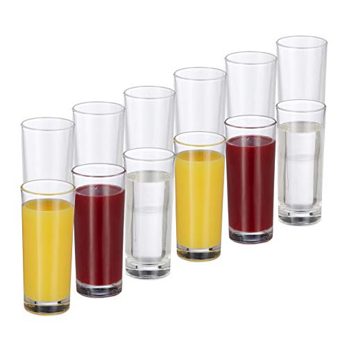 Relaxdays Set van 12 Transparante Longdrinkglazen, 300 ml