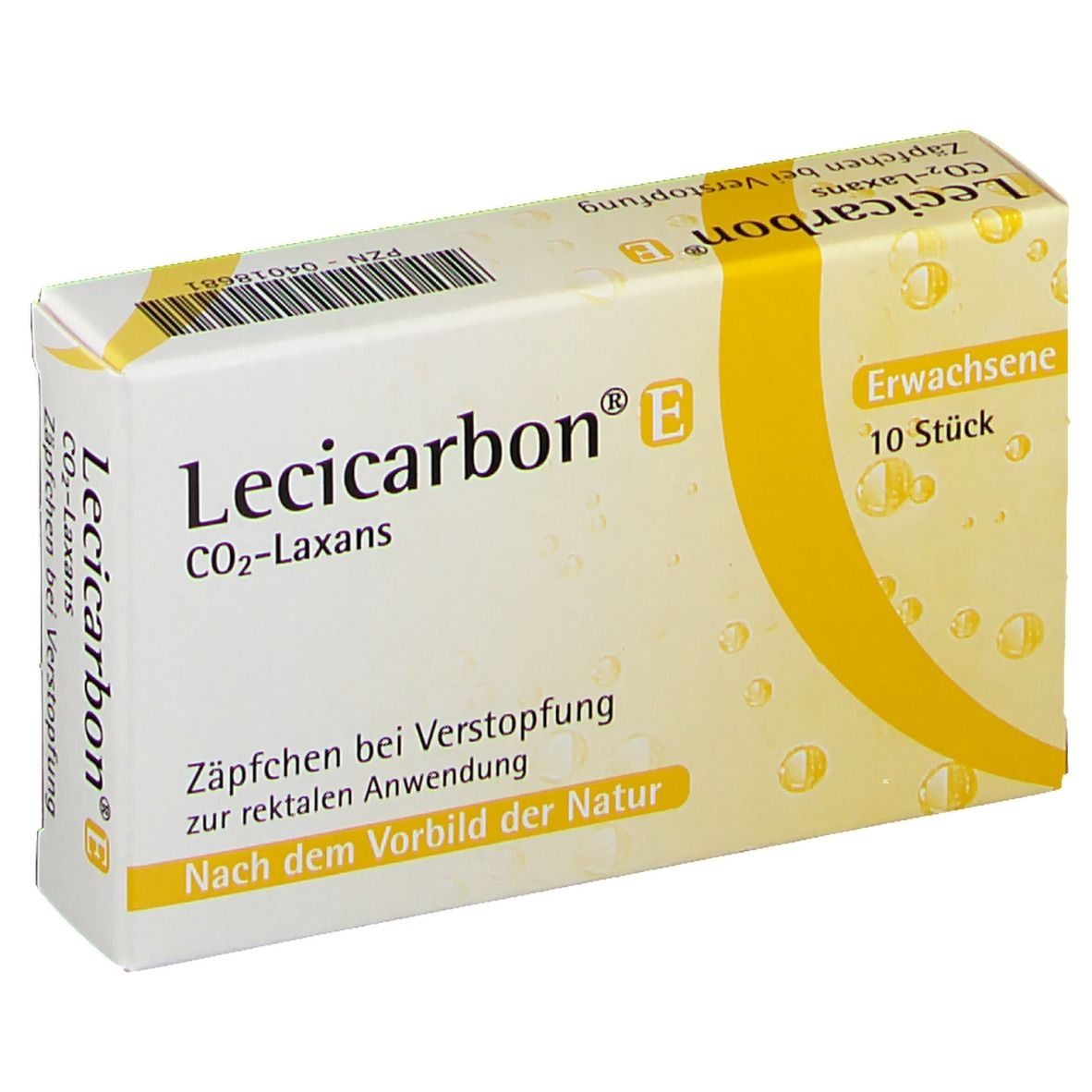 Lecicarbon E CO2 Laxans Erwachsenensuppositorien 10 St Erwachsenen-Suppositorien