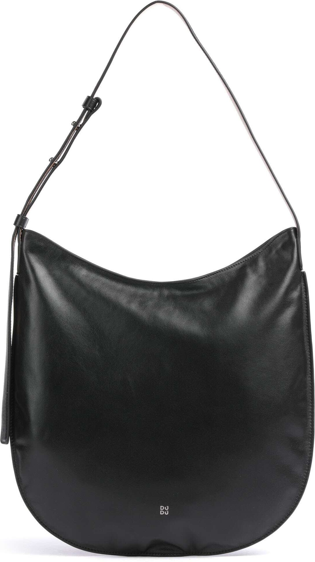 DuDu Bags Sylvie Beuteltasche aus Leder, schwarz