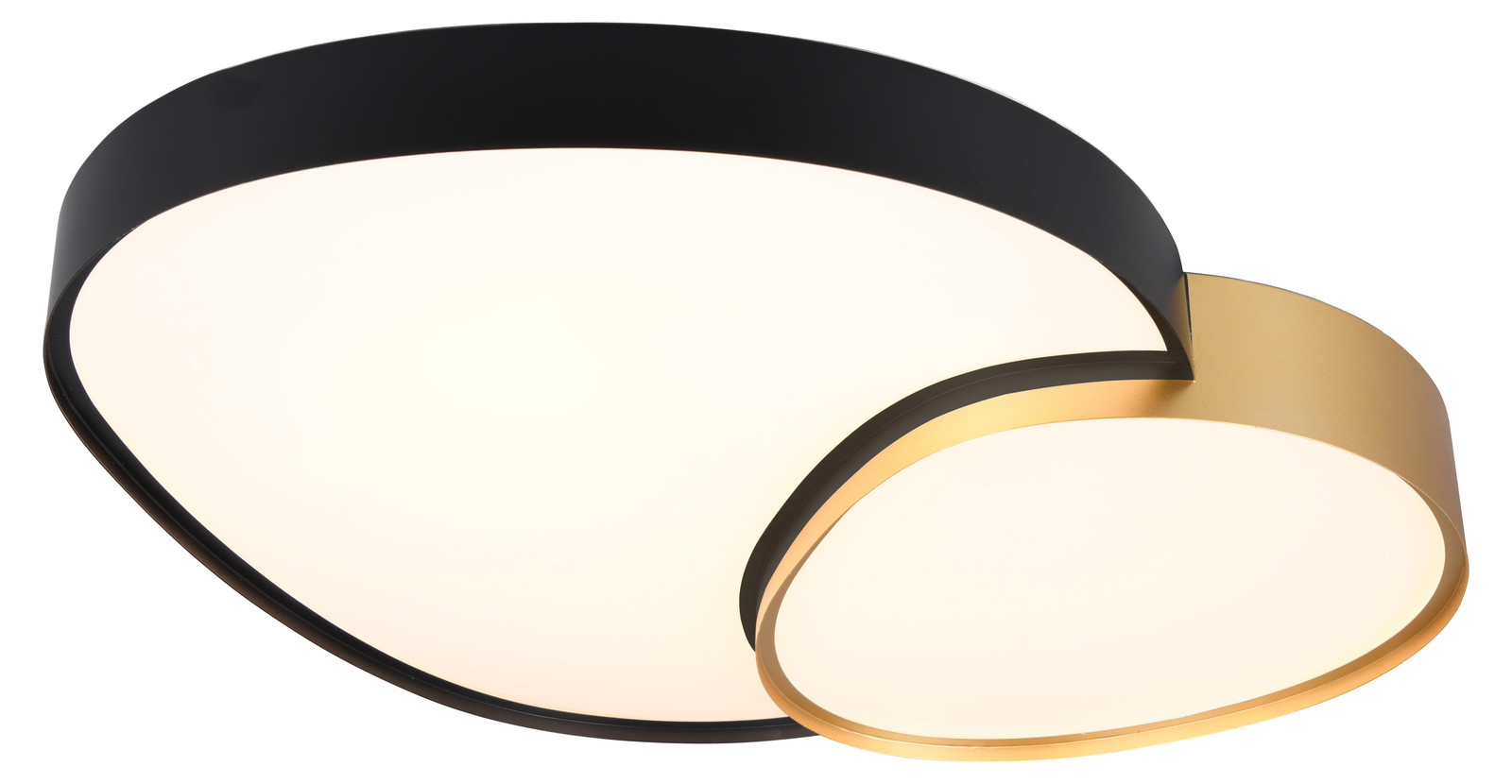 Trio Rise LED-plafondlamp - Zwart/Goud - Modern & Dimbaar