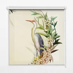 INNENROLLO - Fensterrollo - Rollo - 110x140 cm - Kranich im Kreis des Grüns