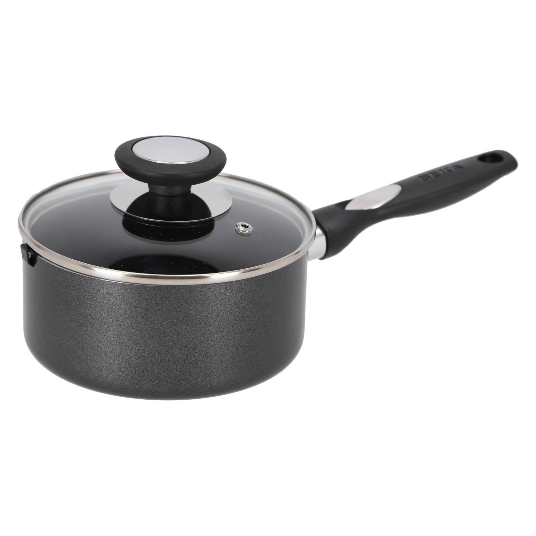 Beka BEKA PRO INDUC Stielkasserolle mit keramische Antihaftbeschichtung & Glasdeckel 16cm (Stielkasserolle, Stahl) (10001143)