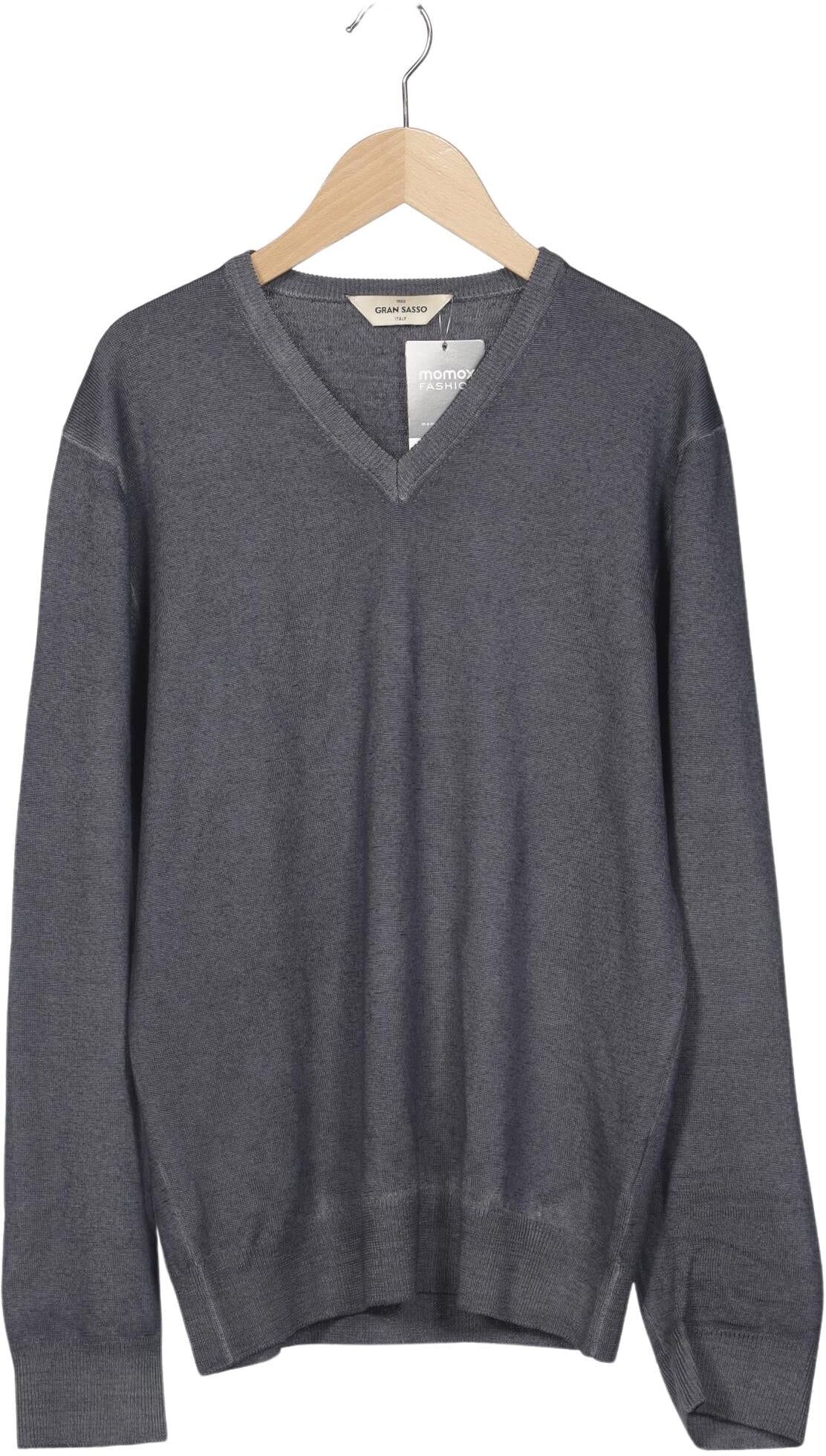 Gran Sasso Herren Pullover, Grau, Gr. EU 46, Schurwolle - Second Hand