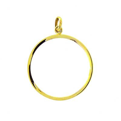 Kettenanhänger ADELIA´S "Münzfassung 585 Gold ( 14K )", gold, Schmuckanhänger, Damen, Gold, Kettenanhänger, Goldanhänger