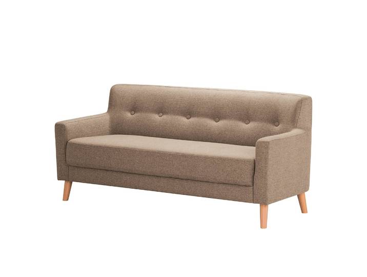 Canapé Bette I 3 places Beige/Marron/Cappuccino Tissu 180 x 82 x 80cm Scandi