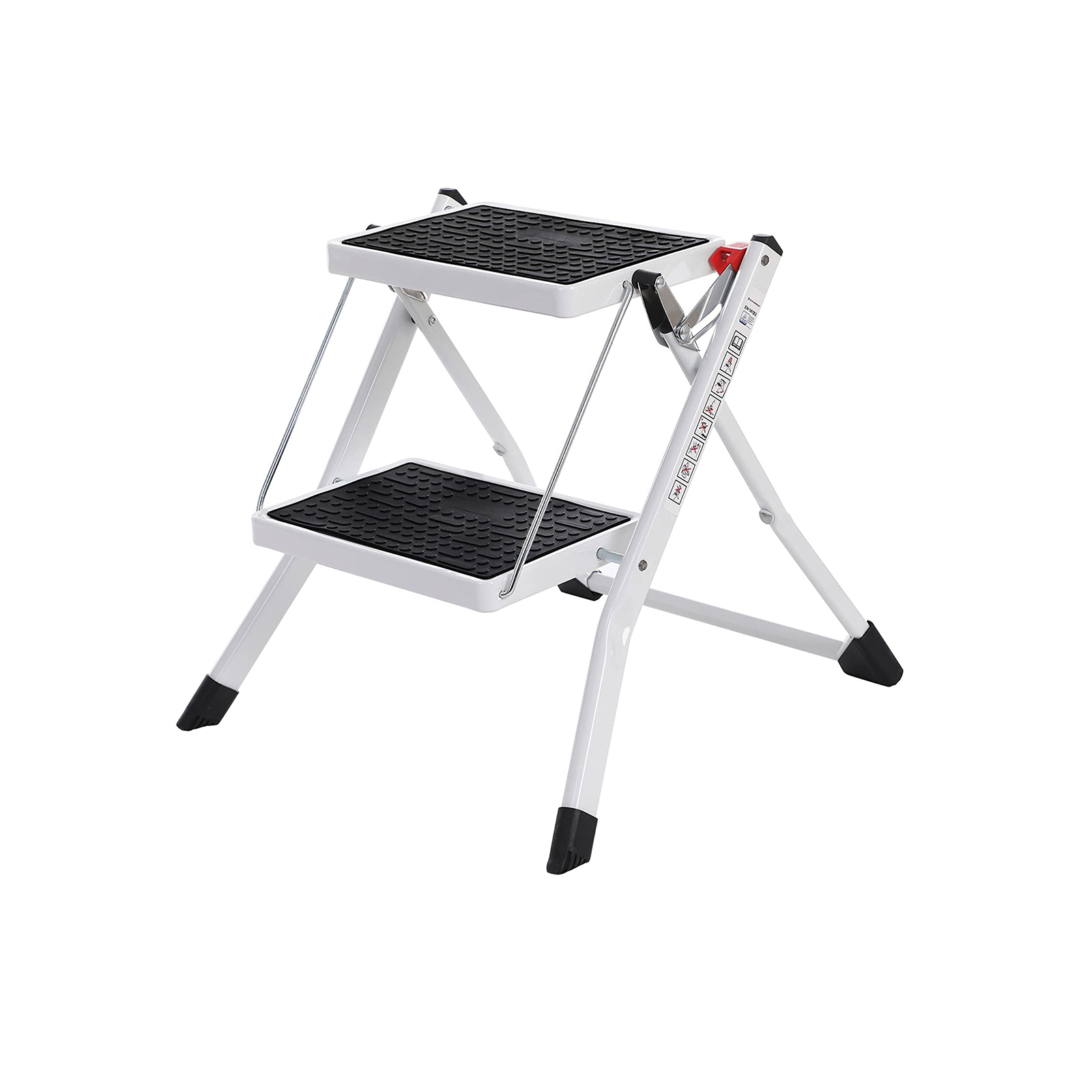 SONGMICS Leiter aus Stahl mit 2 Stufen GSL02WT