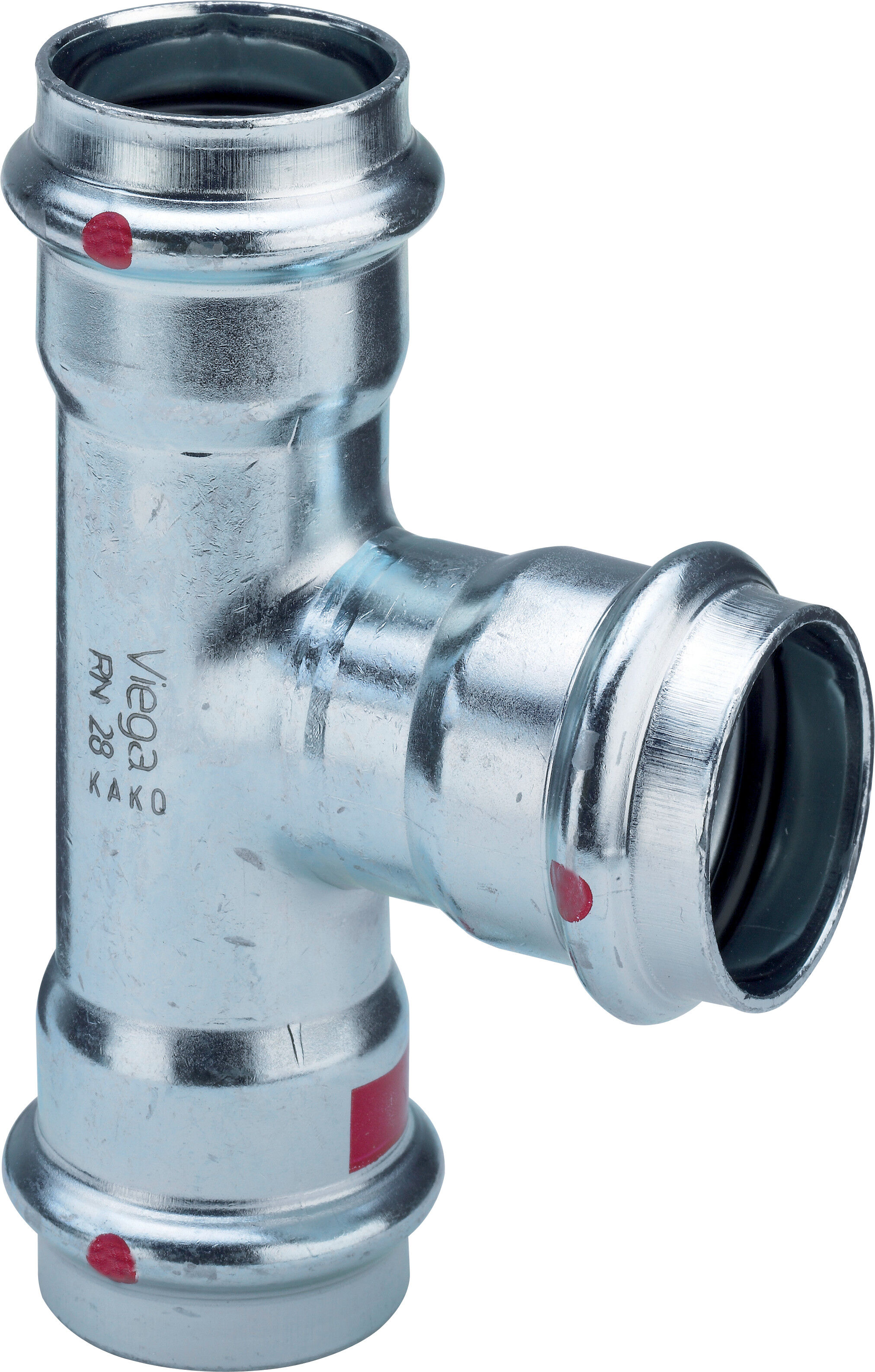 Viega Prestabo pièce en T 558864 18 x 22 x 18 mm, acier galvanisé, SC-Contur