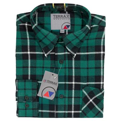 Flanellhemd TERRAX WORKWEAR "Flanellhemd 105 cm", Kinder, Gr. 45, EURO, grün, Obermaterial: 100% Baumwolle CO., Hemden