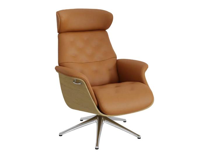 Sessel Fashion Volden, Flexlux, nature cognac, Leder