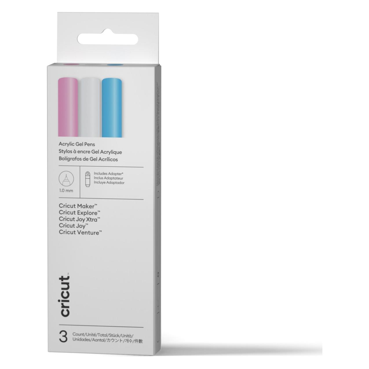 Cricut Omni Acrylic Gel Pens, 1.0 mm (3 ct) + Adapter (2013189)