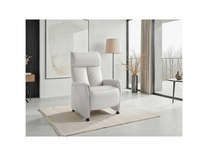 Sit & More Relaxsessel TV Cremona Comfort E M2, Weiß, Kunststoff, Echtleder, Nappaleder, 76x112x84 cm, Goldenes M, Made in Europe, DGM-Klimapakt, Relaxfunktion, Liegefunktion, gepolsterte Armlehnen, Wohnzimmer, Sessel, Relaxsessel