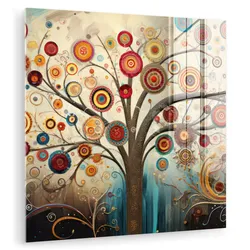 ACRYLGLASBILD Baum - Baum des Lebens - Farbe 90x90 cm
