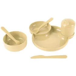 dantoy, Kindergeschirr + Kinderbesteck, Tiny Bio Speiseset i.GB sand