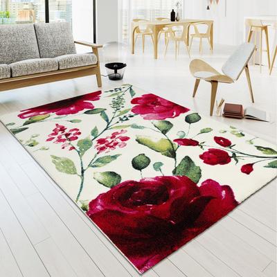 Paco Home Artistic Area Rug Rose Motif in Watercolor Look