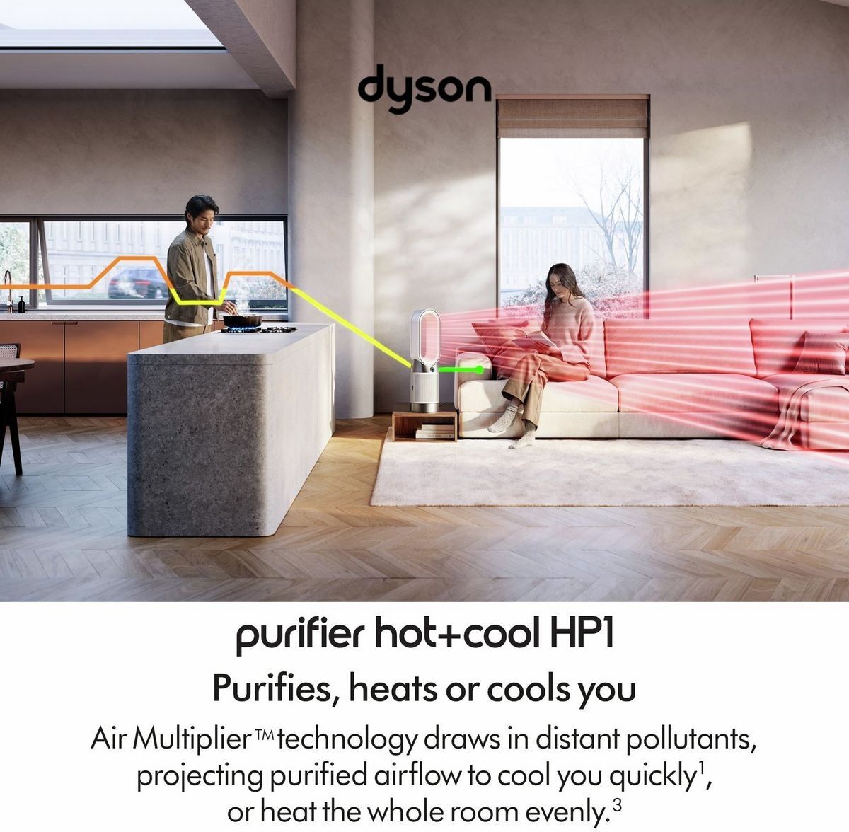 Dyson Purifier Hot Plus Cool HP1 Purifying Fan Heater -White