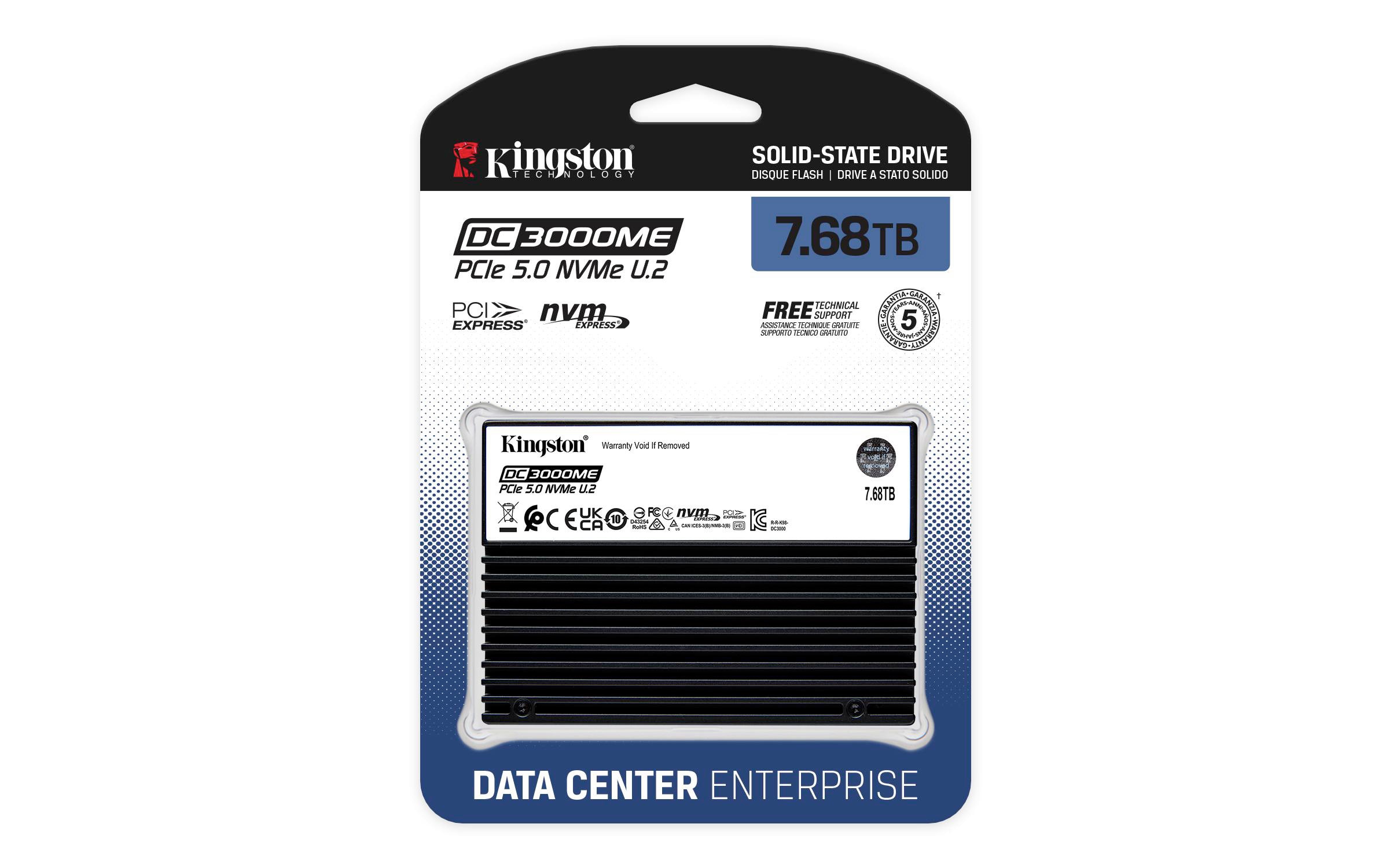 Kingston DC3000ME DataCenter Series SSD 7.68 TB PCIe 5.0 NVMe U.2