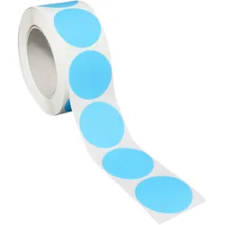 SPRINTIS Klebepunkte 50 mm, hellblau, 1000 Stück Markierungspunkte selbstklebend auf Rolle, Punkte Aufkleber aus Papier für Büro und Lager