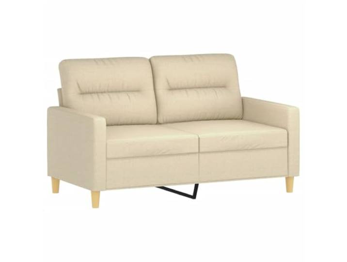 KTHLBRH Sofa-Set, 3-teilig, cremefarben mit Kissen Stoff 100 % Polyester, Gestell aus Metall, Fußstütze inklusive, 5 Kissen