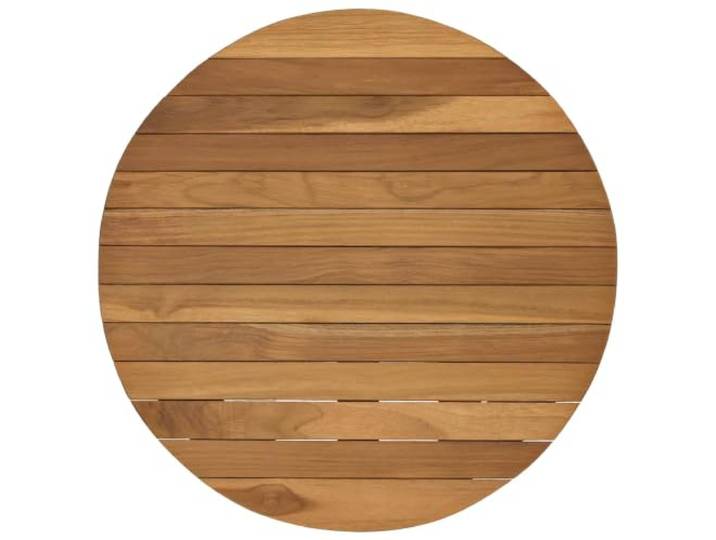 Runde Tischplatte Ø 50 x 3,5 Massives Teakholz Natur Braun Ohne Montage,individuelle Möbelstücke,drinnen und draußen,pflegeleicht,wasserbasierte Farbe,elegante Maserung