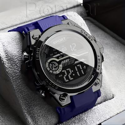 USA Free Shipping Shop ActiveForce Mens Digital Sports Watch Waterproof LED Multifunction Wristwatch With Large Display blue