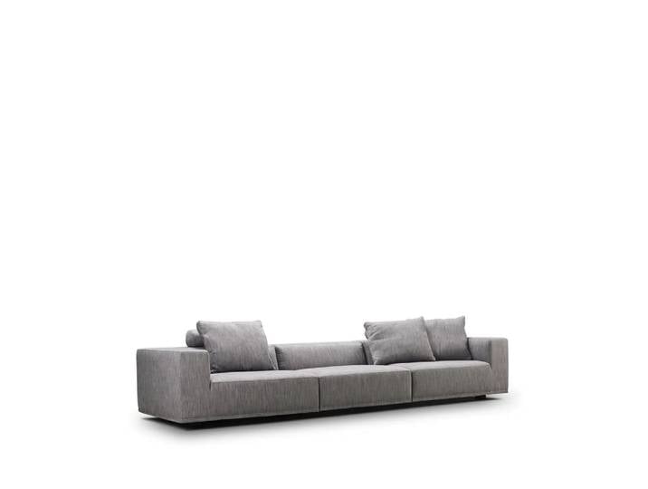 Eilersen Baseline Modulsofa Stoff Mumbai 06 grau-schwarze Beine – Kissen nicht inbegriffen