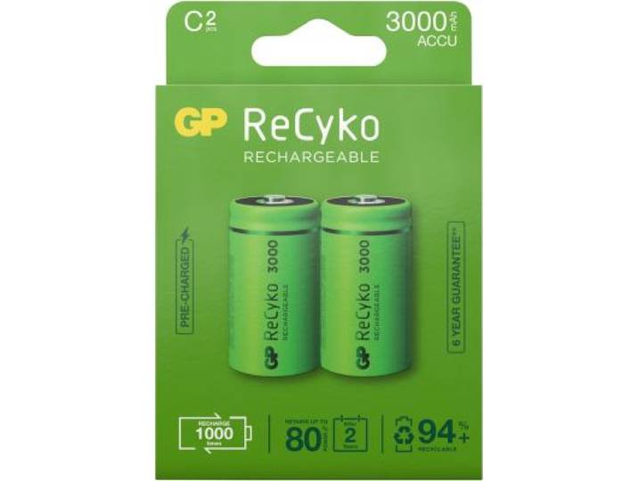 Gp - Pile Rechargeable Recyko+ 2x C 3000 Mah