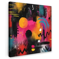LEINWANDBILD Farbflächen - Formen - Bunt - Abstrakt Deko Wohnzimmer 20x20 cm