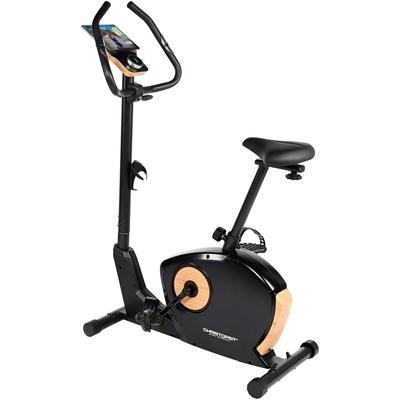 Ergometer CHRISTOPEIT SPORT "ET 3.1", schwarz (schwarz, holzlook), Heimtrainer, ohne Unterlegmatte, 120 kg max. Benutzergewicht, Fahrrad, 32 Widerstandsstufen, B:48cm H:132cm L:94cm