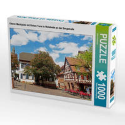 CALVENDO Puzzle Oberer Marktplatz mit Rotem Turm in Weinheim an der Bergstraße | 1000 Teile Lege-Größe 64x48cm Foto-Puzzle für glückliche Stunden