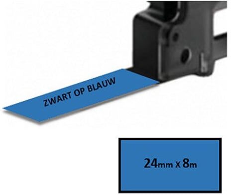 Q-Nomic TZe-551 cinta negro sobre azul 24mm