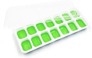 Inspire Daily Merch Silicone Ice Cube Tray With Lid Easy Release Cocktail Ice Mold Square Cubes green 4pcs