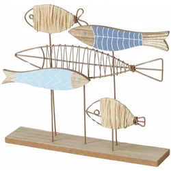 Aufsteller Fische FISKE (BHT 5x28,50x24 cm) - bunt - BHT 5x28,50x24 cm