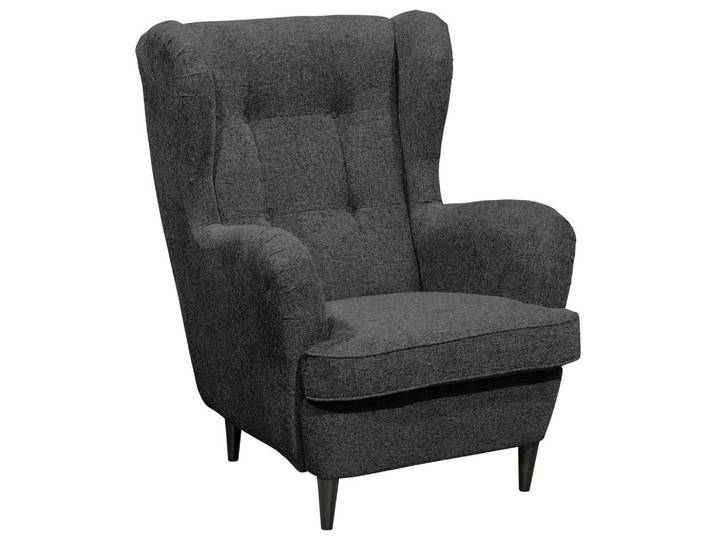 Carryhome Ohrensessel, Anthrazit, Holz, Buche, massiv, 78x102x98 cm, Wohnzimmer, Sessel, Ohrensessel