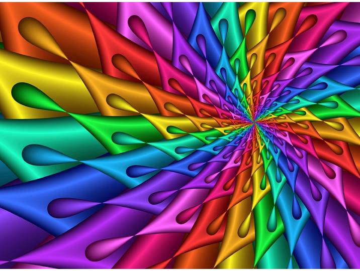 Fototapete PAPERMOON FRACTAL SPIRALE-ABSTRAKT DESIGN MUSTER DEKOR FANTASIE , bunt, B:5m L:2,8m, Vlies, Tapeten, Fototapete