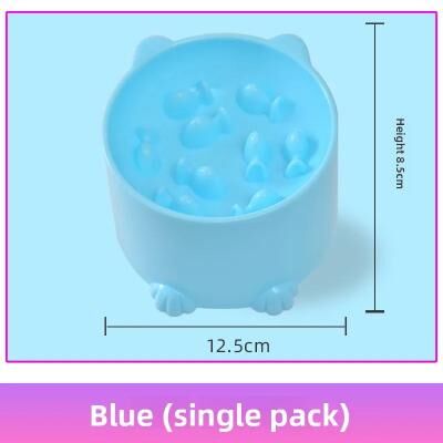 Inspire Select Anti Choking Slow Feeder Bowl For Cats & Small Dogs Neck Protective Puzzle Feeding Dish For Healthy Eating blue
